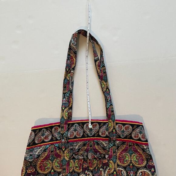 Quilted Cotton Paisley, Hearts, Tote, Purse, Bag Ruffle Pockets Red, Blue, Brown - Picture 15 of 16